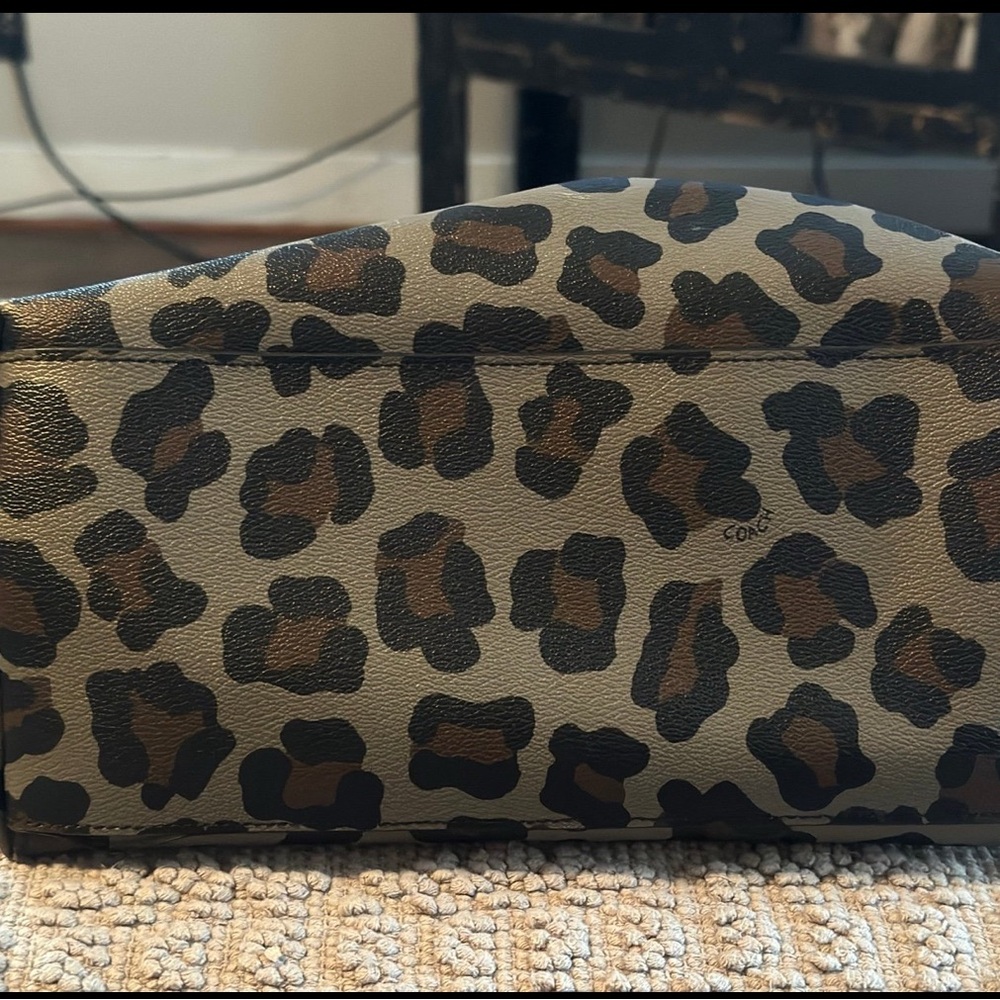 Coach Leopard Print Tote in Brown and Black - Picture 4 of 13